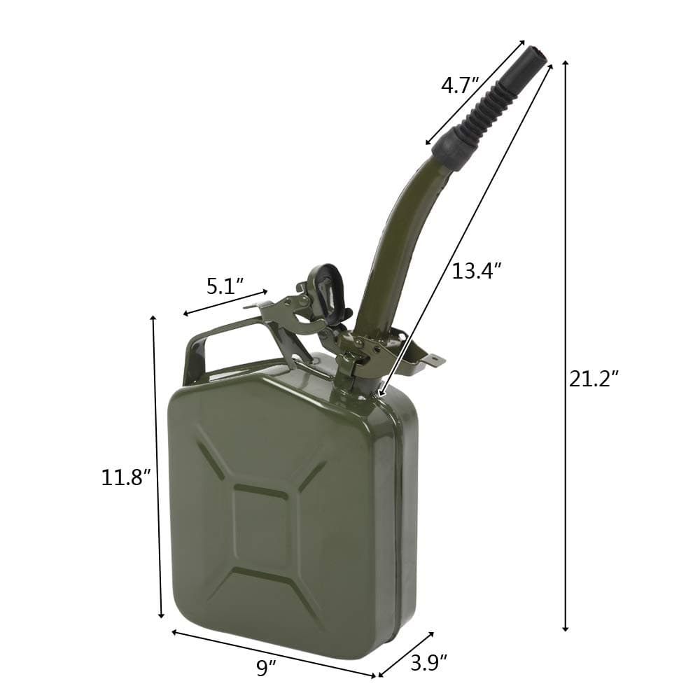 Bonnlo 5L Fuel Oil Storage Can Metal Petrol Diesel Tank with Spout — view 2