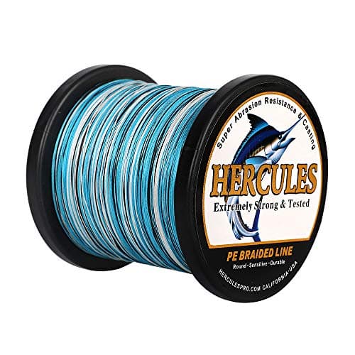 HERCULES Super Strong 1000M 1094 Yards Braided Fishing Line 60 LB Test for Saltwater Freshwater PE Braid Fish Lines 4 Strands - Blue Camo, 60LB (27.2KG), 0.40MM