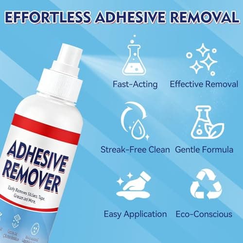 Adhesive Remover Spray, Sticker Remover Cleaning Multi-Surface Residue, Glue Remover for Tap, Decals, Glue, Chewing Gum, from Car, Windows, Glass, Plastic, Label Remover with Scraper and Towel — view 5