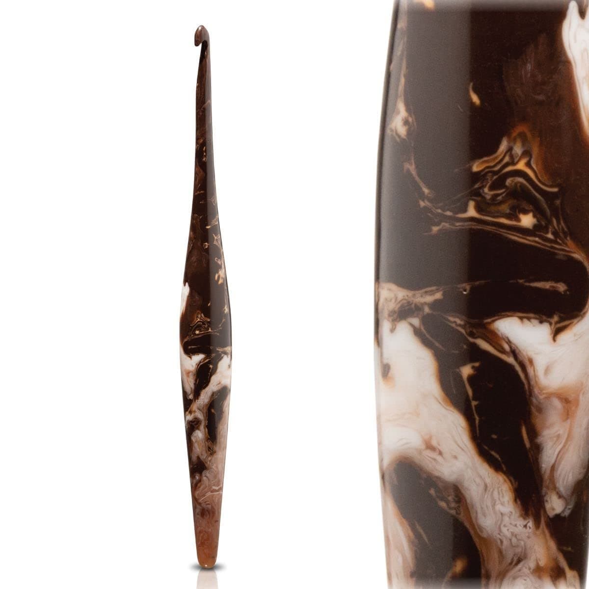 Furls Crochet Hook, Streamline Swirl Cafe, Ergonomic Handle Crochet Hooks 7" (I 5.50MM) — view 4