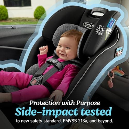 Graco® Slimfit 3-in-1 Convertible Car Seat, Ultra-Space-Saving Design, Silas, Suitable for Rear and Forward-Facing, Highback Booster Seat with 10-Position Headrest — view 4