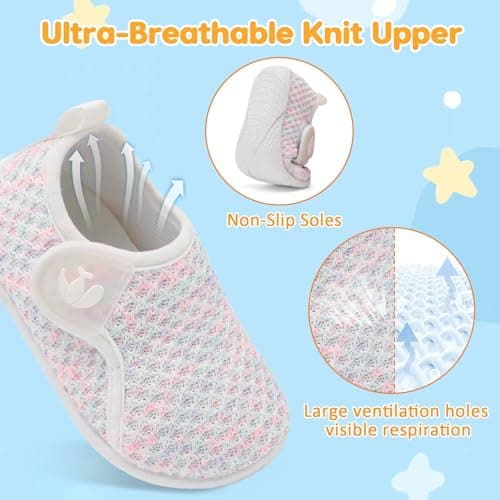 JOINFREE Baby Girls Shoes Boys Sneakers Barefoot Infant First Walking Shoe Sports Sneaker Whitecolor 12-18 Month Infant — view 3