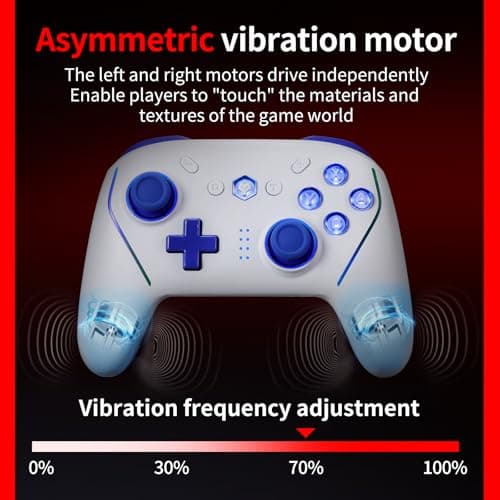 NBCP Controller for Switch, Wireless Pro Controller for Switch Lite, Switch Remote Gamepad Joystick,Dual VibrationGyro/Vibration/Turbo/NFC/Wake-Up/Screenshot (Blue) — view 5