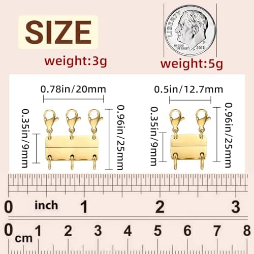 OHINGLT Multi Necklace Layering Clasp, Gold Necklace Separator for Layering, Strong Magnetic Clasps Jewelry Connectors for Layered Look — view 2
