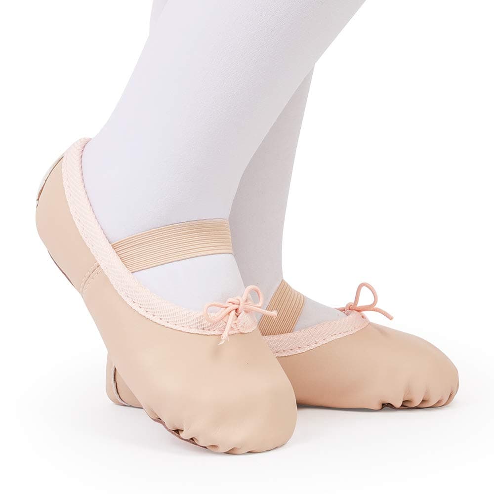 Bezioner Ballet Shoes Leather Ballet Flats Full Sole Dance Slippers for Girls Toddlers Women — view 3