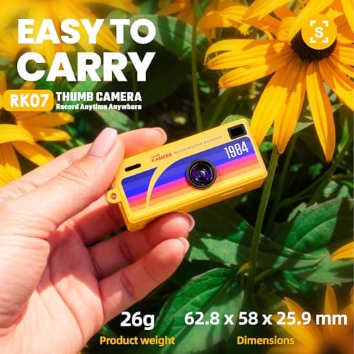 Mini Digital Camera with 32GB Micro SD Card, Retro Camera, FHD 1080P Video Recording & Photo Shooting, 20 Retro Filters, Pocket Mini Camera Keychain, Pendant Gift for Kids Teens Beginners — view 5