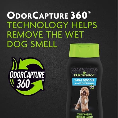 FURminator 2-in-1 Doodle Ultra Premium Shampoo & Conditioner, 16 Ounces, Conditions Fur to Reduce Tangles for Curly, Long, Silky & Wiry Coats — view 5