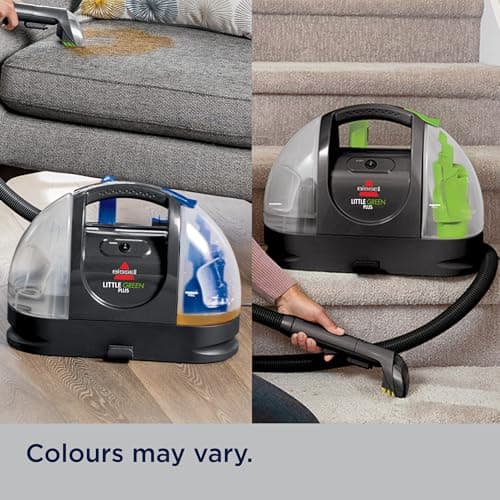 BISSELL - Portable Carpet Cleaner - Little Green Carpet & Upholstery Machine - 48oz Capacity with Stain Brush and self-Cleaning Hydro-Rinse Tool for Home and Automotive use
