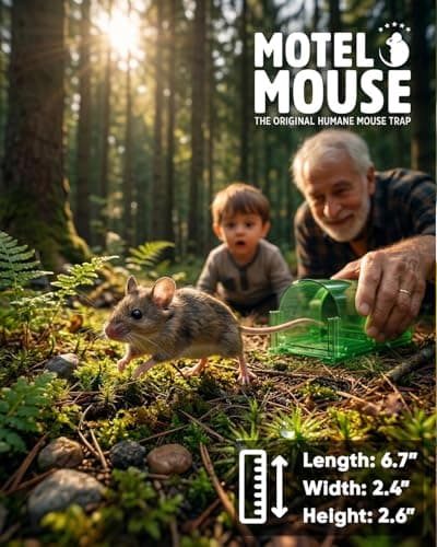 Motel Mouse Humane Mouse Traps No Kill Live Catch and Release 4 Pack - Reusable, Easy to Use & Clean, No Touch Release, Sensitive Includes Cleaning Brush, Instruction Manual & Video - Mousetrap Indoor — view 5