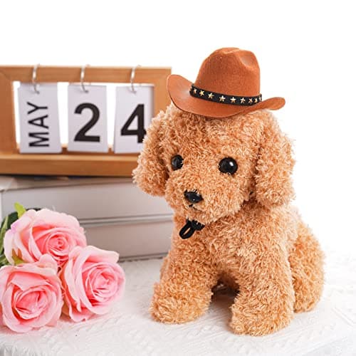 choyaxo Pet Cowboy Costume Cosplay Cap Halloween Costumes for Dogs Cat Pet Party Decoration Mini Cowboy Hat (Brown, Medium) — view 2