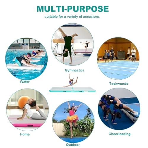 Inflatable Gymnastics Air Tumbling Track Mat Length 10ft Thickness 4 inches Tumble Track Floor Mat with Electric Air Pump for Home Use Training Cheerleading Yoga Water Gym Park — view 3