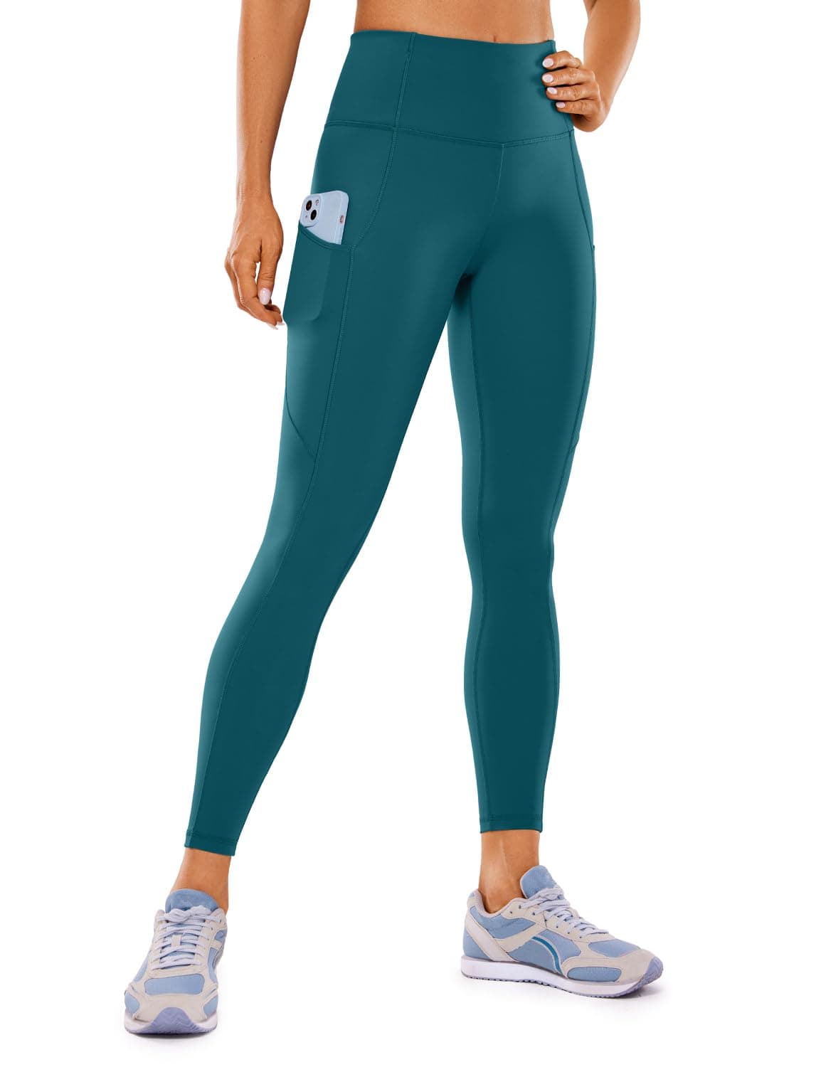 CRZ YOGA Women's Naked Feeling Gym Leggings Squat Proof High Waist Yoga Pants Sports Tights with Pockets - 25 Inches — view 10