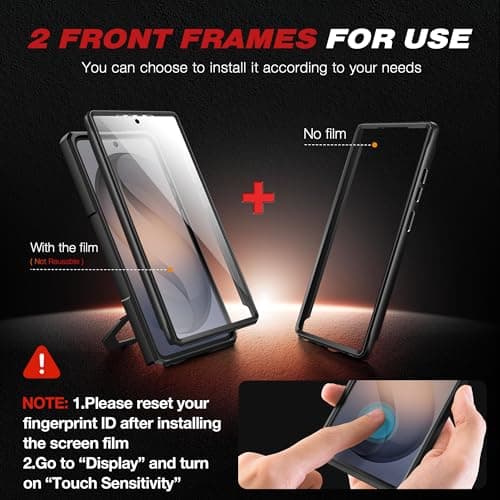 TONGATE Magnetic Stand for Samsung Galaxy S26 Ultra Case, Compatible with Magsafe, [Camera Cover & 2 Front Frames][Military Drop Protection] S26 Ultra Case Built-in Screen Protector & Belt Clip, Black — view 4