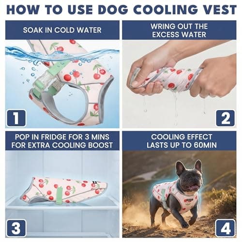 Spark Paws Dog Cooling Vest - SPF 50 UV Sun Protection - Summer Heat Relief Gear for Dogs, Lightweight, Evaporative Cooling - Dog Anxiety Relief Vest During Hot Days - Cherries - Size L — view 2