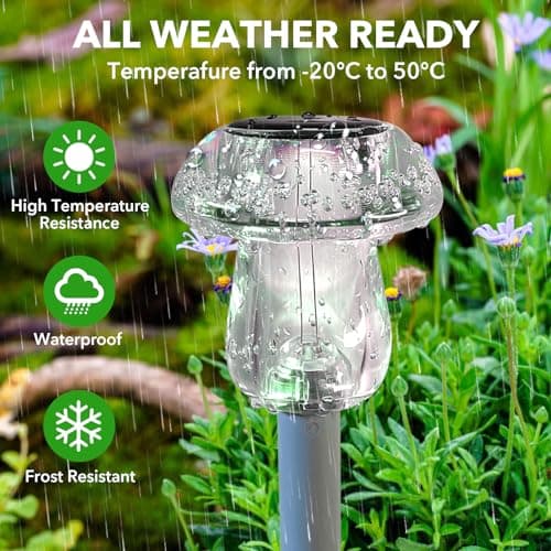 Benany Solar Lights Outdoor, 8 Pack Mushroom Lights Outside Waterproof, Solar Powered LED Lighting for Garden, Yard, Landscape, Path, Pathway, Lawn, Walkway, Driveway, Backyard Decor (Warm White) — view 4