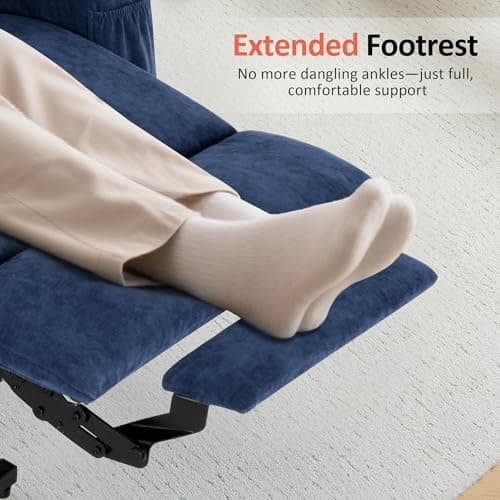 MCombo Power Lift Recliner Chair for Elderly, Lift Chair with Heat and Massage for Tall People, USB&Type C Ports, Extended Footrest, Cup Holders, Fabric 7516(Large,Admiral) — view 4