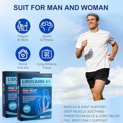 4% Lidocaine Pain Relief Gel Patches, Maximum Strength Topical Analgesic — view 5