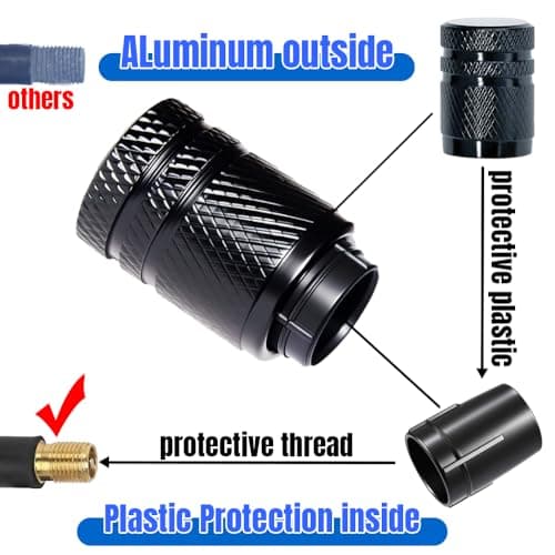 Valve Stem Caps, Double-Layer Design Tire Caps Corrosion Resistant,Tire Valve Caps 4 Pack Covers for Car, Motorbike, Trucks, Bike, Bicycle, Black