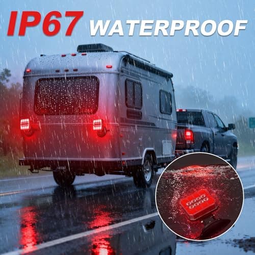 Wireless Trailer Lights Magnetic, 110° Rotatable Wireless Trailer Lights Kit, Portable LED Trailer Light for Towing Trucks Boat RV Camper, IP67 Waterproof, Sufficient Brightness — view 3