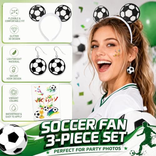 ZhengYuFa 2026 World Cup Soccer Fan Set, Fan Gear for Match Day football headband, Headbands, earrings, tattoo stickers, Theme party, stadium cheering — view 3