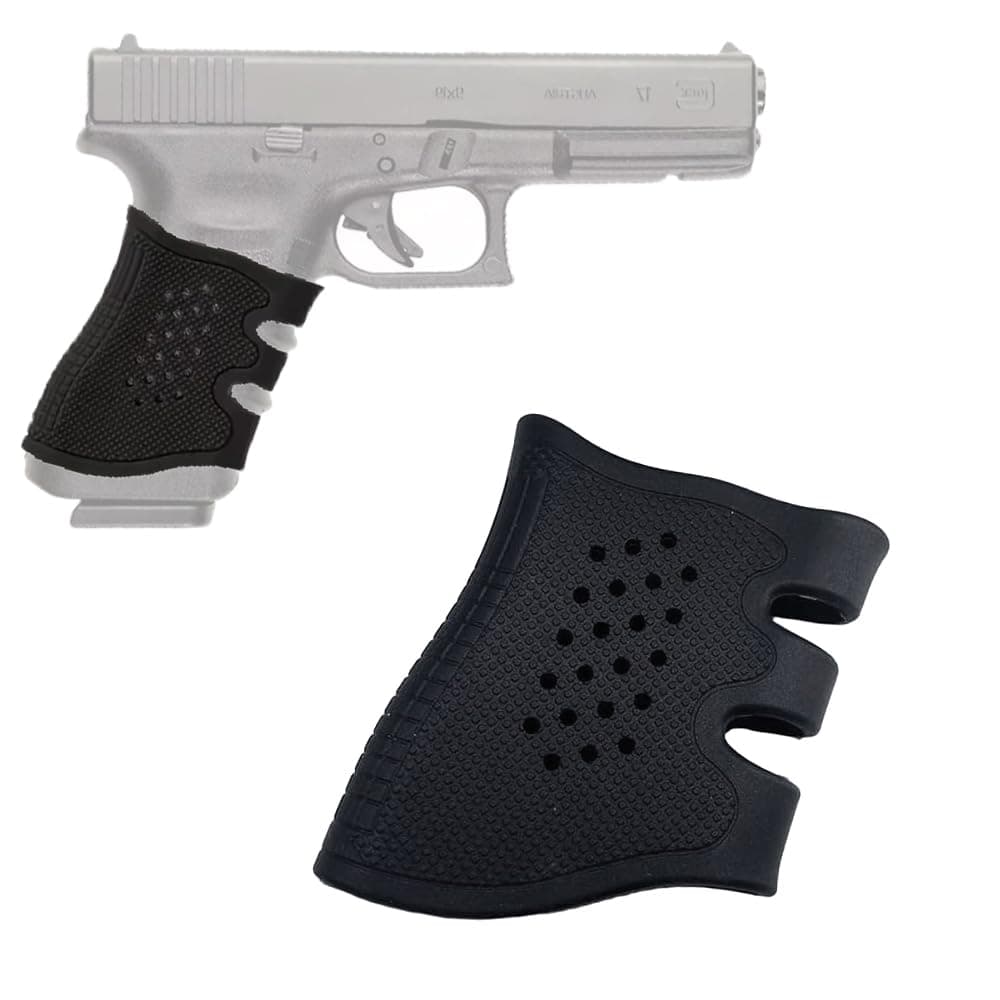 Funda de Empuñadura Ventilada de Goma para Glock 17, 19, 19x, 20, 21, 22, 23, 25, 31, 32, 34, 35, 37, 38, 41, 43x, 44, 45, 48 / AR-15 / Pistolas AK – Accesorio de Goma — view 5