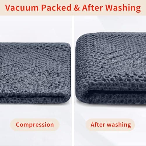 Homaxy 100% Cotton Waffle Weave Kitchen Dish Cloths, 4-Pack Ultra Soft Absorbent Dish Towels, Quick Drying Dish Rags, 12 x 12 Inches, Dark Grey — view 6