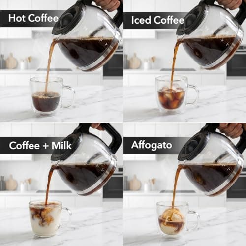 OVENTE 12-Cup Drip Coffee Maker with Easy On/Off Switch, Black CM412B — view 4