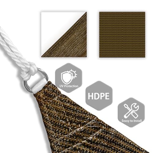 Patio Paradise 13' x 13' Brown Sun Shade Sail Quadrangle Canopy - Permeable UV Block Fabric Durable Outdoor - Customized Available — view 2