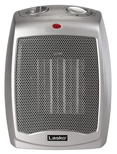 Lasko Desktop Electric Ceramic Space Heater with Adjustable Thermostat, 2 Heat Settings and Fan Only Mode, 9.2 Inches, Silver, 754200 — view 7