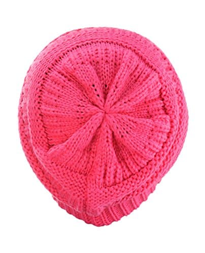 C.C Trendy Warm Chunky Soft Stretch Cable Knit Beanie Skully, Candy Pink — view 2