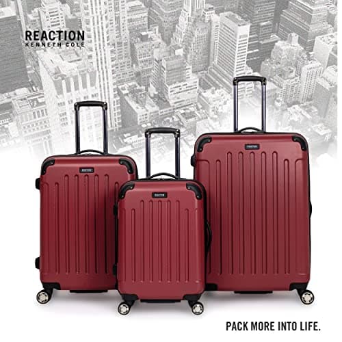 Kenneth Cole REACTION Renegade Luggage Expandable 8-Wheel Spinner Lightweight Hardside Suitcase, Scarlet Red, 3-Piece Set (20"/24"/28") — view 5