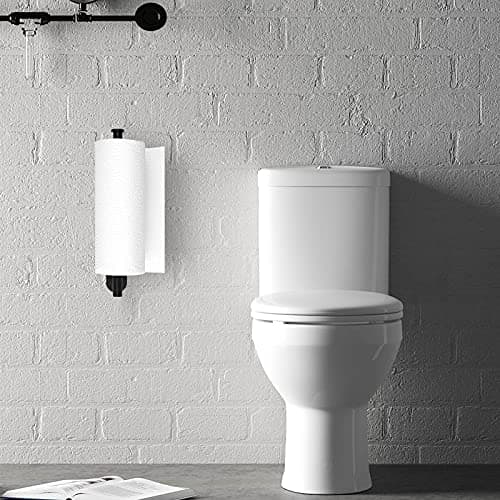 Paper Towel Holders for Kitchen,Paper Towels Bulk- Self-Adhesive Under Cabinet,Both Available in Adhesive and Screws,Stainless Steel Paper Towel Roll Rack (1, Bright Black) — view 7