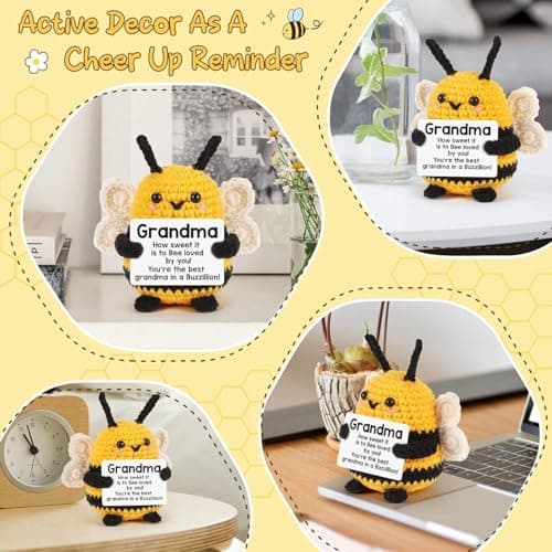 Gift for Grandma, Handmade Crochet Bee Mothers Day Birthday Funny Gift for Grandma Grandmother Gigi Nana — view 3