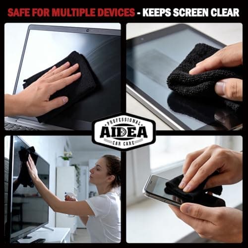 AIDEA Microfiber Cleaning Cloths Black-10PK, Microfiber Towels for Cars, Premium All-Purpose Car Cloths, Dusting Cloth Cleaning Rags, Absorbent Microfiber Cloth for SUVs, House, Kitchen, Window-12×12" — view 6