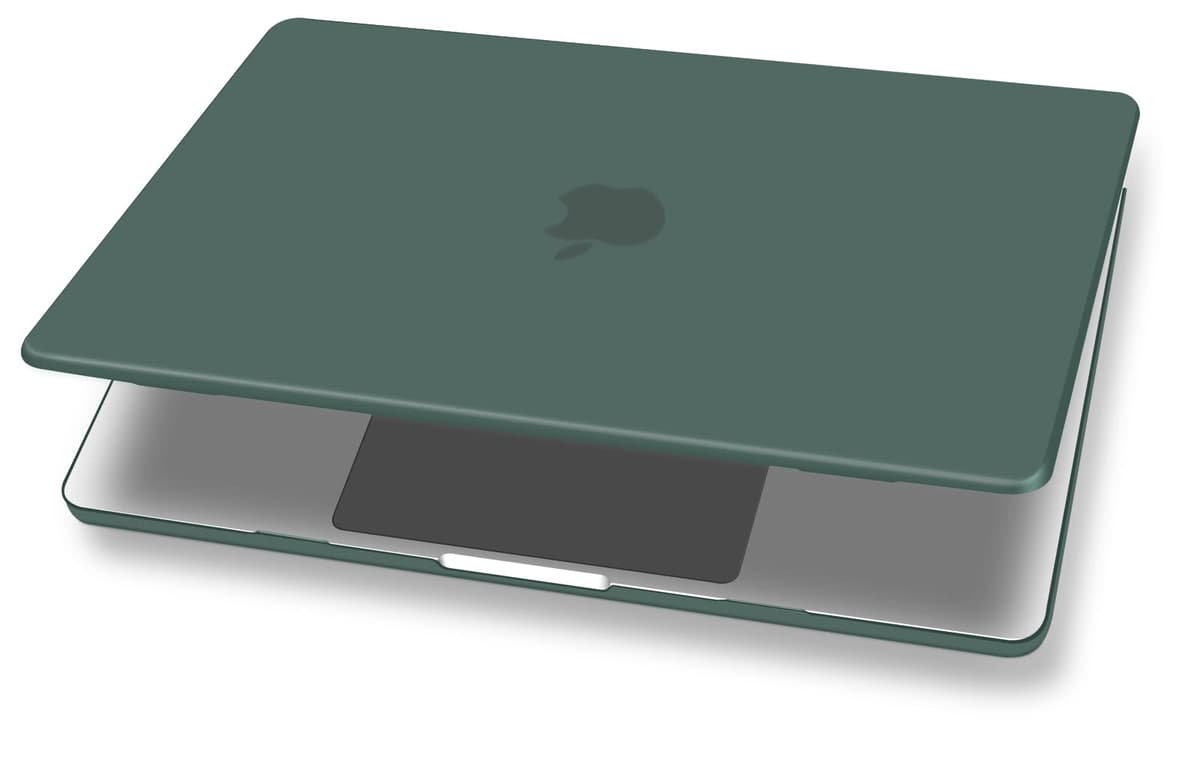 UESWILL Compatible with MacBook Air 13 inch M5 M4 M3 M2 Case 2022-2026 Model A3449 A3240 A3113 A2681 Mac Air 13.6 Matte Hard Shell Case Cover + Microfiber Cloth, Midnight Green — view 6