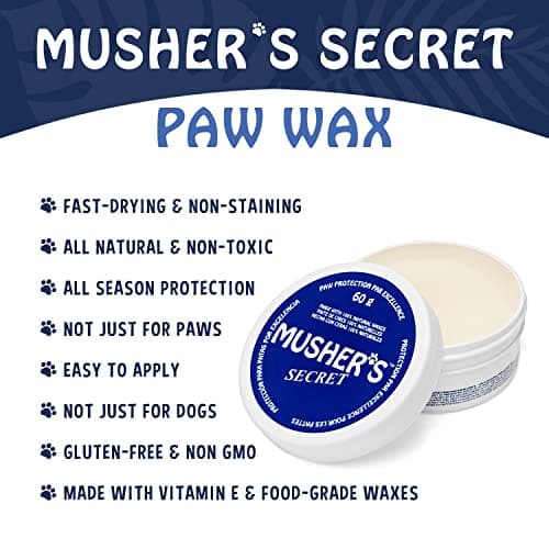 Musher's Secret Dog Paw Wax 60g – Lick Safe Moisturizer for Cracked Pads – Nose & Paw Care Balm – Helps Protect from Hot Pavement & Snow with Vitamin E — view 8