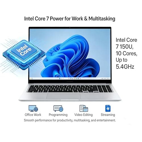 Samsung Galaxy Book4 15.6" Laptop, Intel Core 7 150U 10-Core Processor, 16GB RAM 512GB SSD, FHD Display, Copilot AI PC, Backlit Keyboard, Long Battery, Win 11 Laptop for Business Work Study — view 2