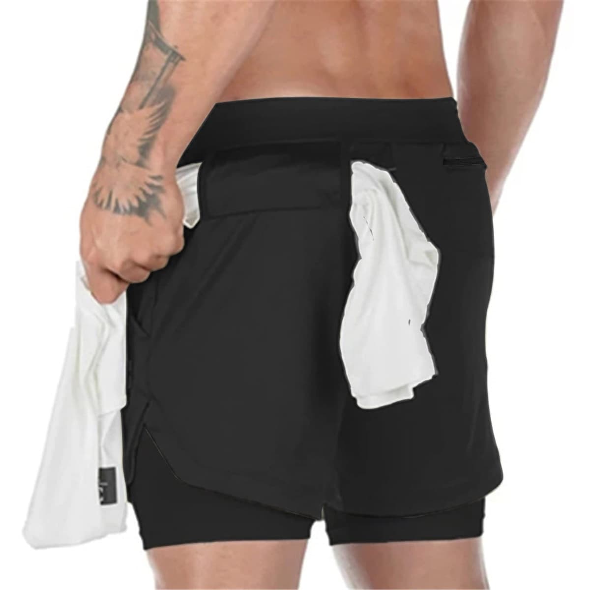 Superora Mens Running Gym 2 in 1 Sports Shorts Breathable Outdoor Workout Training Shorts with Pockets — view 2