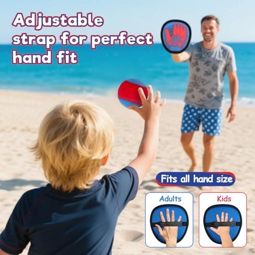 Sunrad Toss and Catch Ball Set, Kids Toddler Baseball Catch Ball Outdoor & Beach Toys for Family, Pool Beach Yard Camping Outside Game for Kids Age 3 4 5 6 7 8-12+, Birthday Gift for Boys Girls — view 3