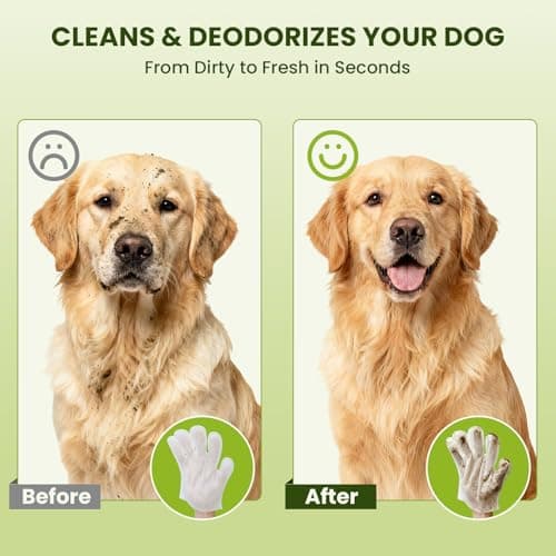 36PCS Hypoallergenic Pet Glove Wipes for Dogs & Cats - Quick Clean & Deodorizing Between Baths & Travel | Dog Washing Wipes for Fur, Butt, Paws, Eyes & Ears |Cat Cleaning Gloves for Grooming & Bathing — view 3