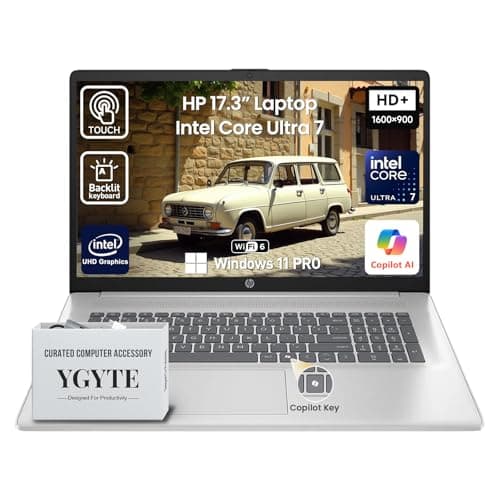 HP 2026 17 Inch Laptop Touchscreen Computer, 17.3 HD+ IPS Touch Screen Business Laptop AI PC, 15th Gen Intel Core Ultra 7(12-Core), 32GB DDR5 RAM 1TB SSD|Windows 11 Pro, 10-Key Backlit Keyboard|WiFi6