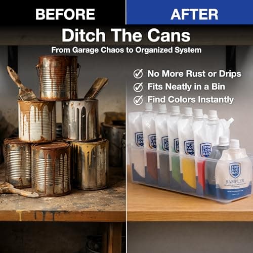 StopLossBags 8 Reusable Paint Storage Bags – Airtight Paint Saver Pouches with Funnel & Clip for Easy Pouring, Mixing & Dispensing – Durable Solution for DIY & Pro Painters. 8-Pack, 1 Liter Each — view 2