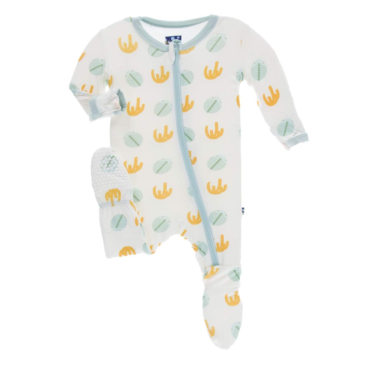 KicKee Pants Little Girls Basic Footie with Zipper - Lotus, 6-9 Months — view 23