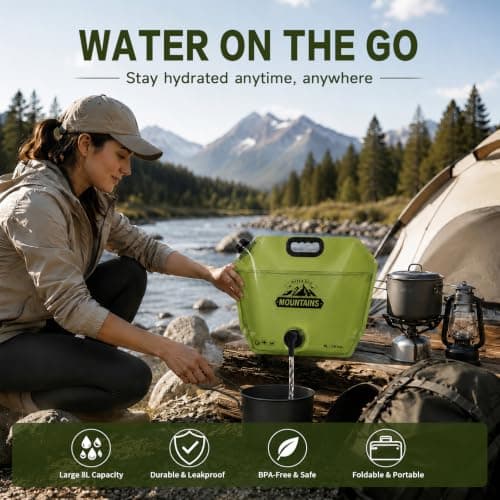 TiddieBair 2Pack Camping Water Container 2 Gallon Collapsible Water Jug with Spout - Reusable Plastic Flasks, Foldable Empty Gallon Jug for Water Storage, Water Bag for Outdoor Hiking Emergency Prep — view 4