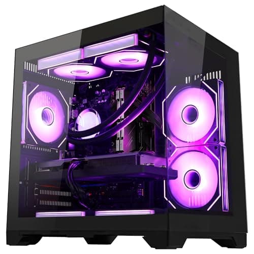 HELLOLAND Gaming PC | AMD Ryzen 7 7800X3D & RTX 5070 12GB | 32GB DDR5 6000MHz RAM | 2TB SSD | PSU 650W | WiFi & BT | 240mm Liquid Cooler & ARGB Fans with Software| Windows 11 | Black Desktop Computer