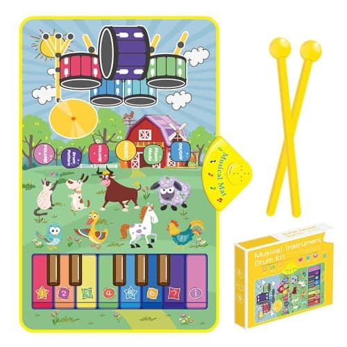 Musical Farm Animals Sounds Piano Mat for Kids, Educational Learning Toy — view 2