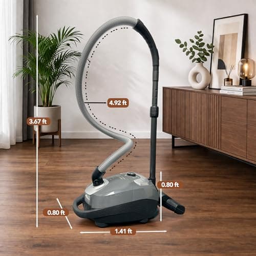 Akitas C11WT Bagged Canister Vacuum Cleaner, Wessel Turbo Brush for Pet Hair (Cat & Dog), HEPA Filtration, 33ft Cleaning Radius, with Retractable Cord and Wide Parquet Brush — view 2