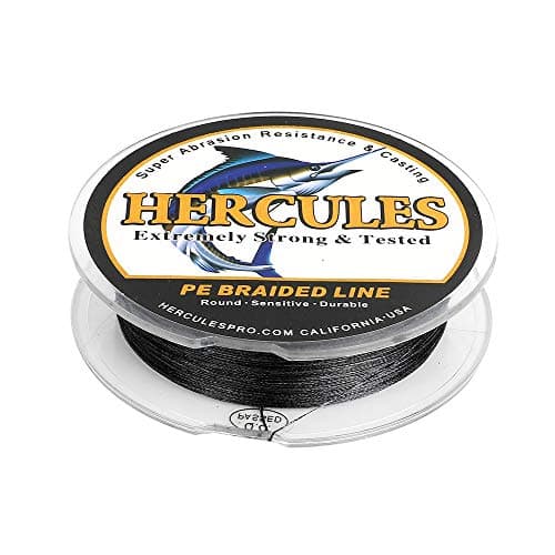 HERCULES Super Strong 100M 109 Yards Braided Fishing Line 50 LB Test for Saltwater Freshwater PE Braid Fish Lines 4 Strands - Black, 50LB (22.7KG), 0.37MM — view 3