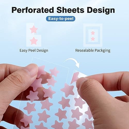 QUSTERE Pimple Patches for Face, Hydrocolloid Acne Patches, Cute Star Zit Covers, Colorful Spot Stickers with Tea Tree, Salicylic Acid & Cica Oil| 3 Sizes (10mm, 12mm & 14mm) |200 Count — view 5