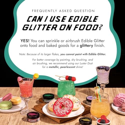 MONÉGASQUE Mint Green Edible Glitter for Drinks & Cakes, 10g — view 4
